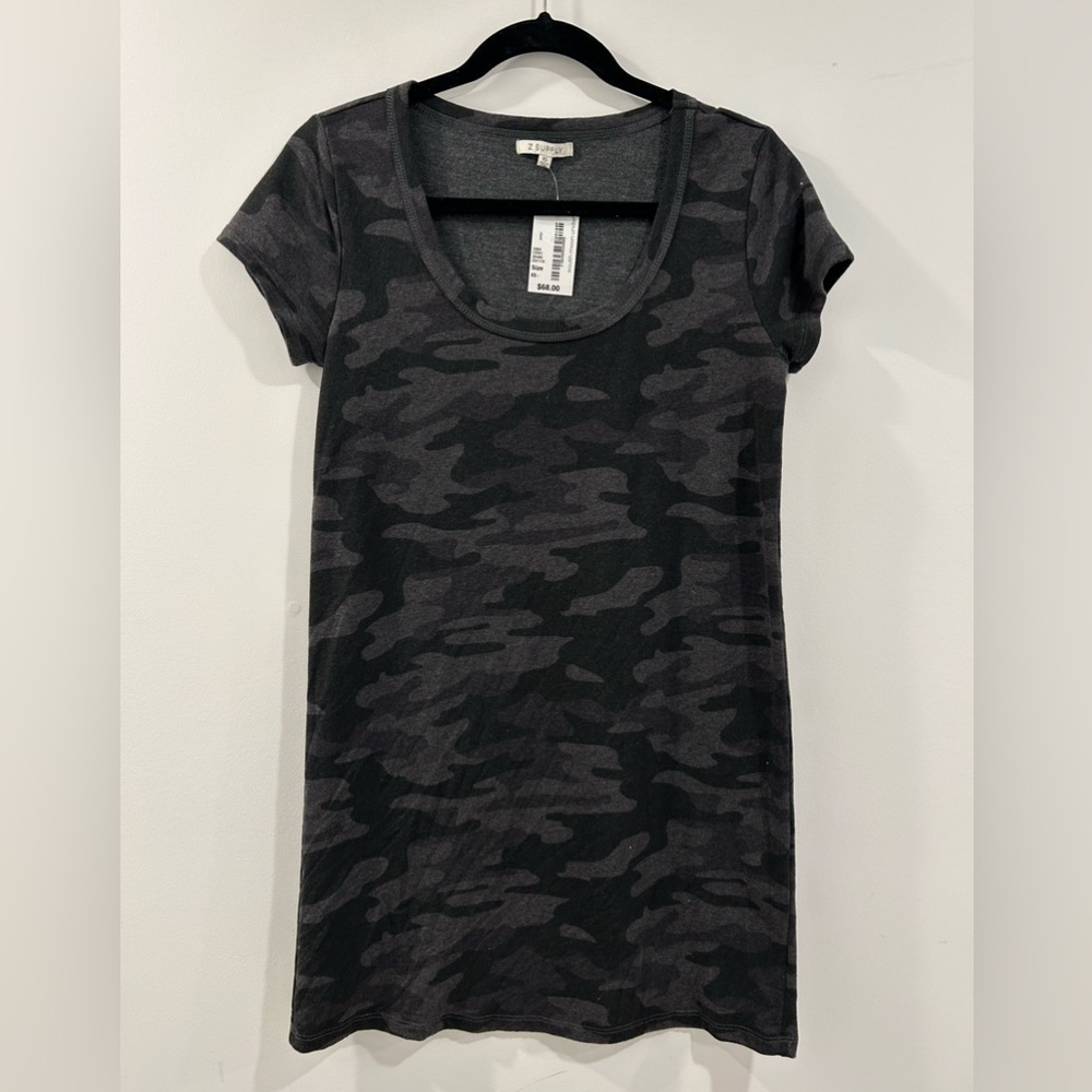 Z SUPPLY Payton Camo Tee Dress, Charcoal